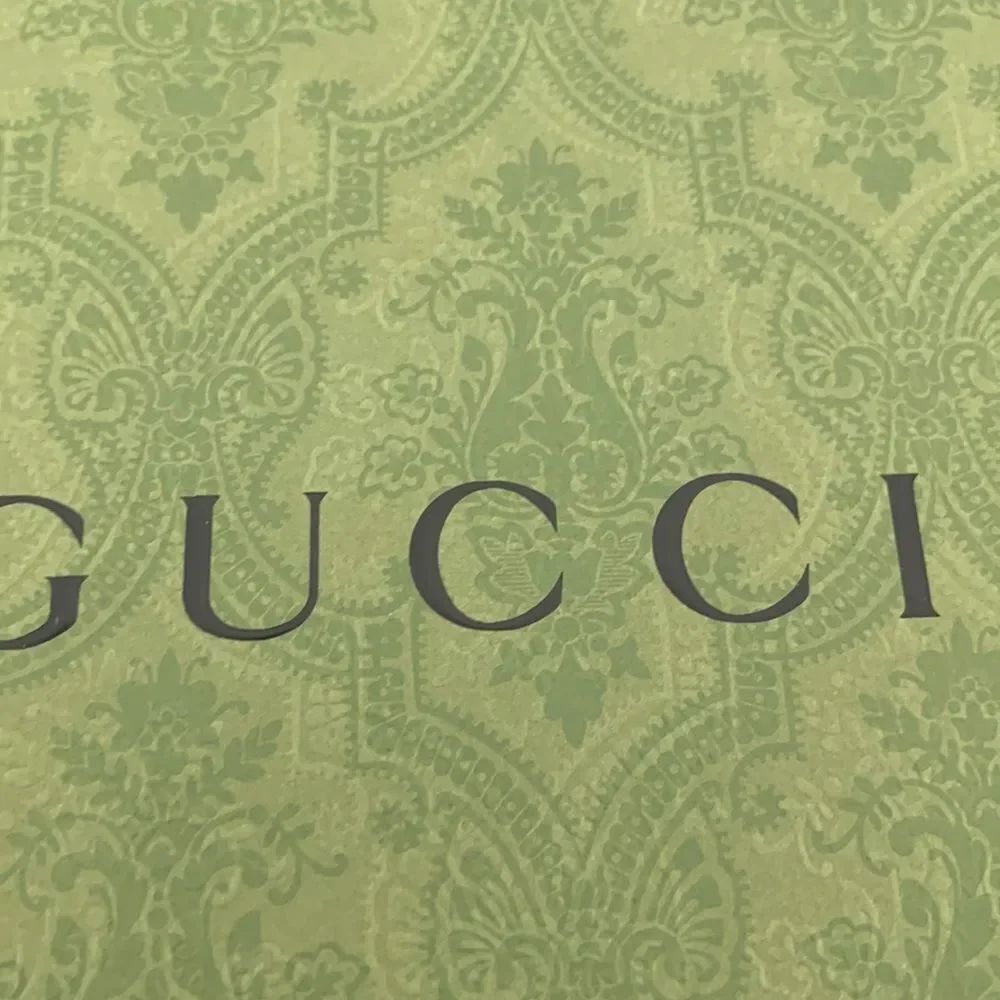 Gucci 10” Square Gift Box Embossed Pattern Shallow Storage Display Box - Picture 3 of 7